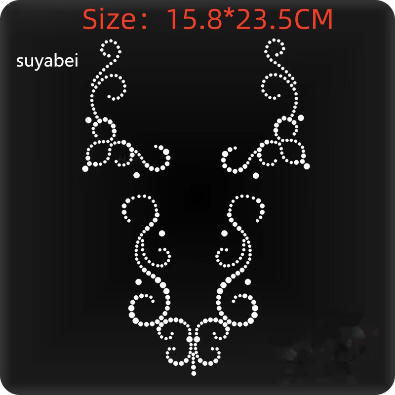 Hotfix Rhinestone Sheet - 2pc/lot Iron-On Rhinestone Flower Sweater Patches