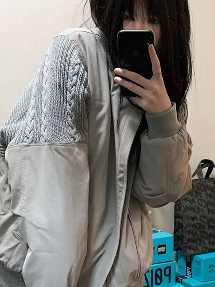 Sequin Fabric Panel - Baseball Jackets Korean Womens Sequins Cute
