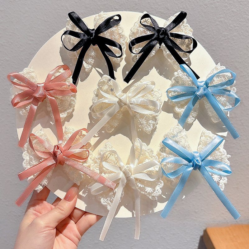 2Pcs Elegant Lace Bow Hairpins - Lace Ribbon Trim review and price