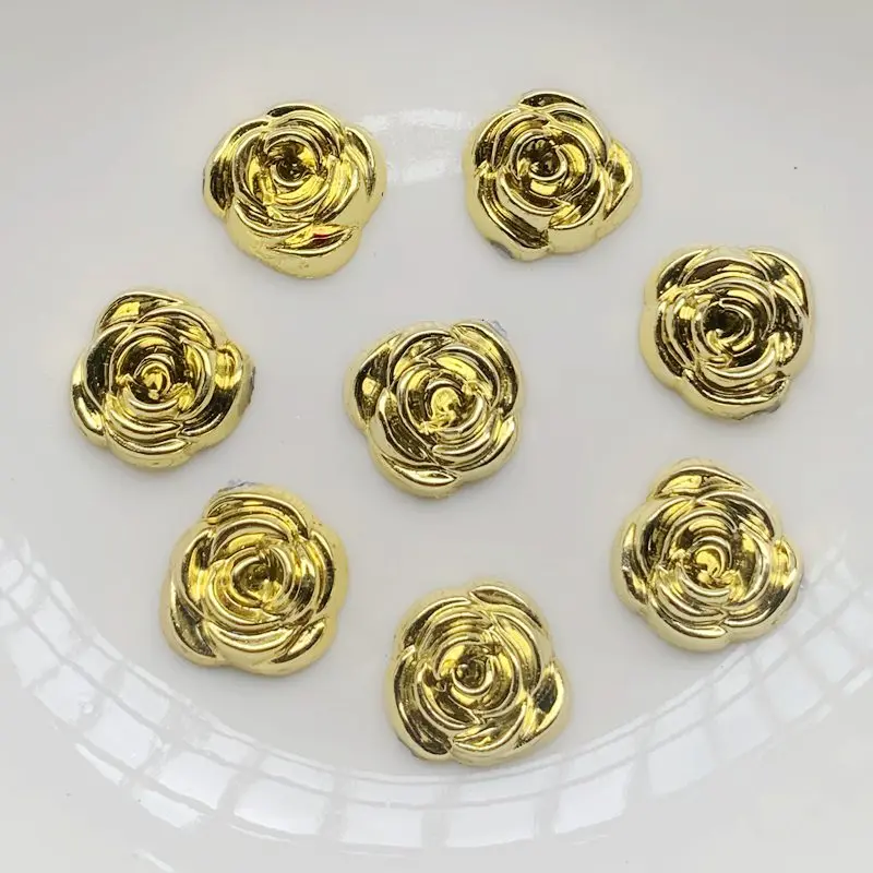 40pcs 14mm Gold Rose Flowers R - Embellishment Glue Craft review and price