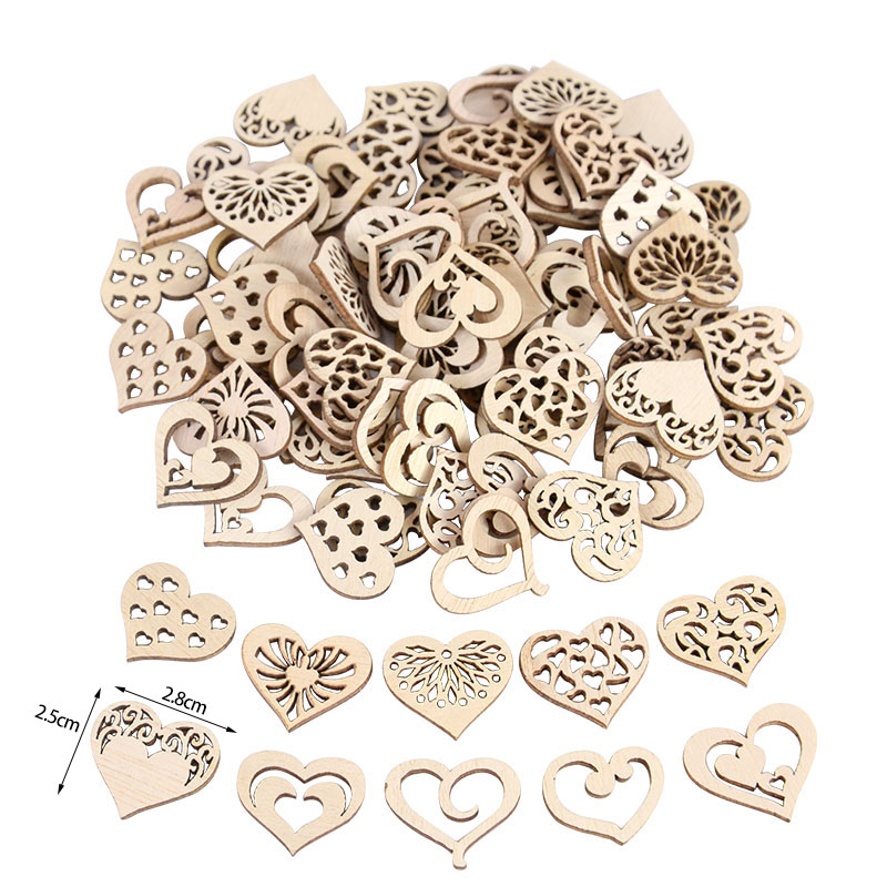 50/100pcs Hollowed Heart Patte - Craft Embellishments review and price