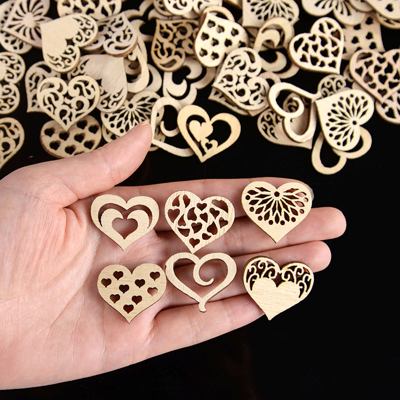 50/100pcs Hollowed Heart Patte - Craft Embellishments review and price