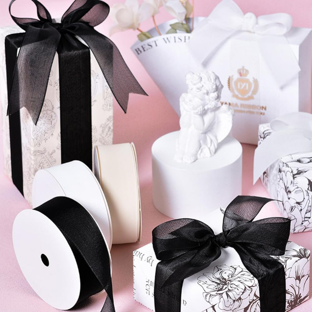 1Inch Black Organza Ribbon Wir - Organza Ribbon Spool review and price