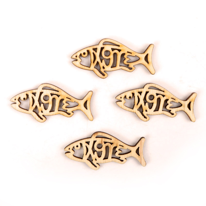 Wooden Cute Fish Shape Arts Pa - Craft Embellishments review and price