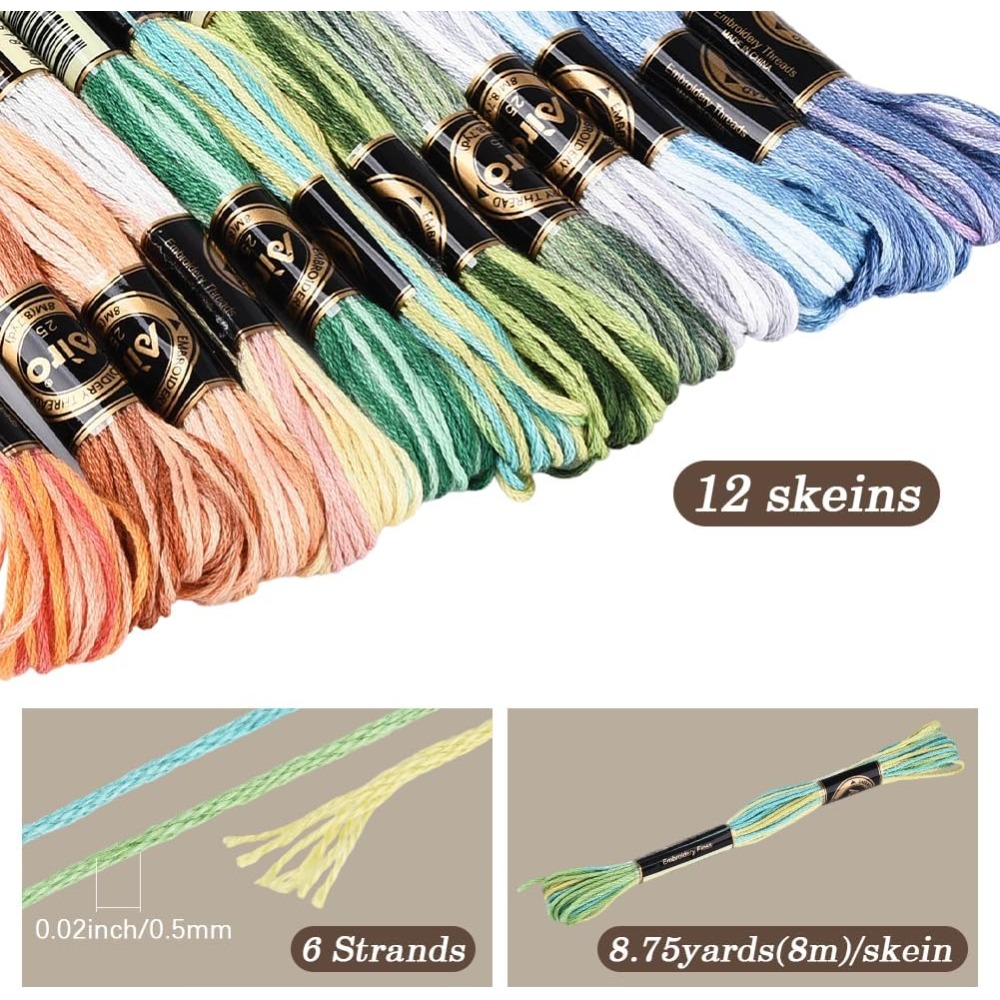 12 Skeins 105 Yards Cross Stit - Embroidery Embellishments review and price
