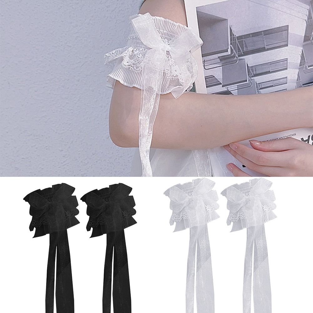 Arm Warmers Bowknot Arm Sleeve - Lace Ribbon Trim review and price