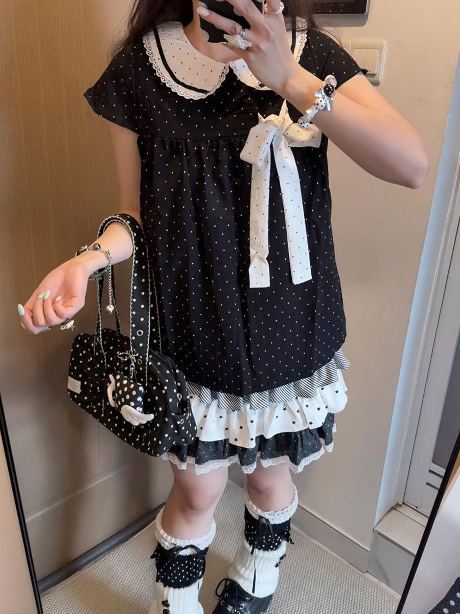 Y2K Kawaii Japanese Polka Dot  - Lace Ribbon Trim review and price
