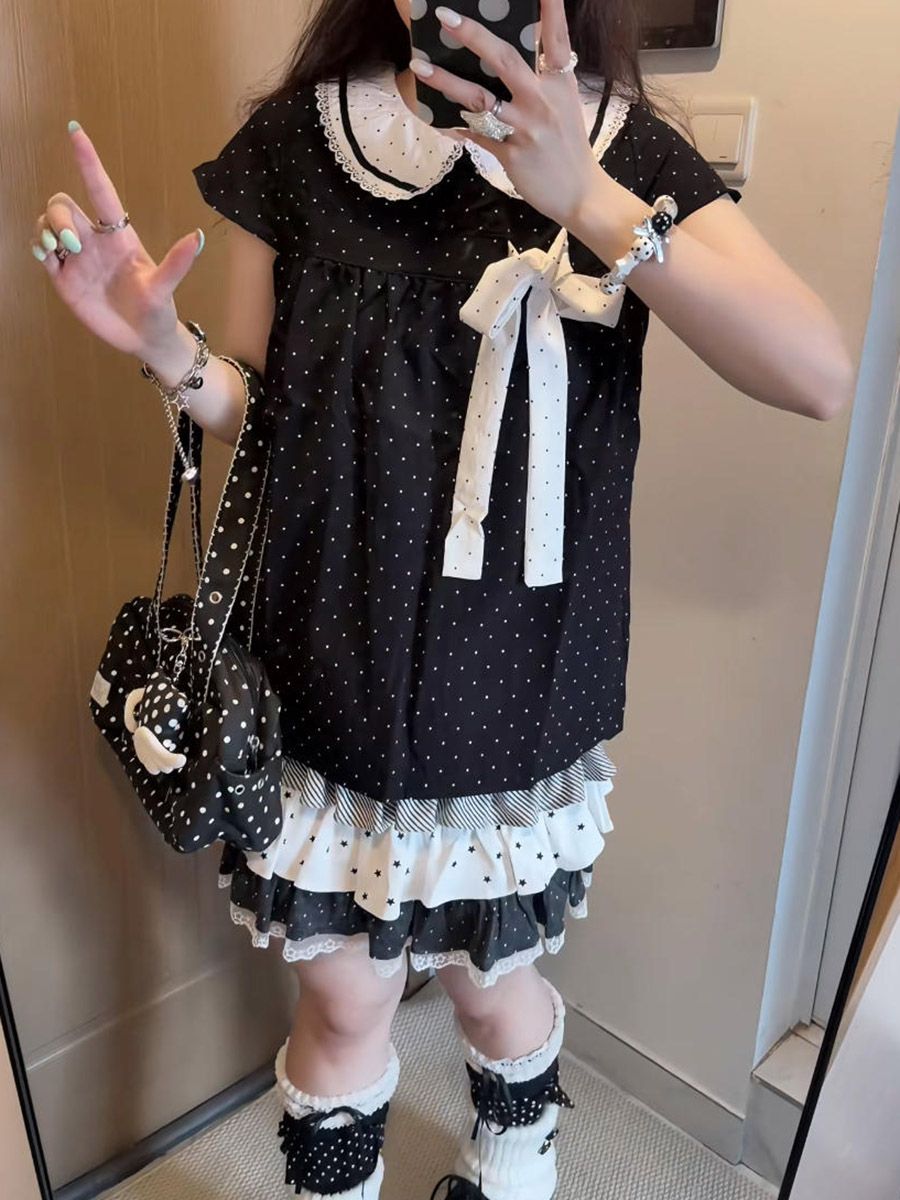 Y2K Kawaii Japanese Polka Dot  - Lace Ribbon Trim review and price