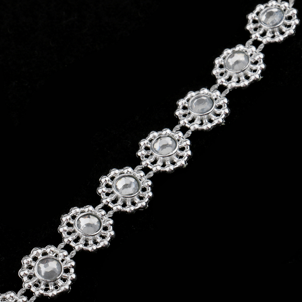 9.1 Meters Diamante Silver Flo - Beaded Trim Fringe review and price
