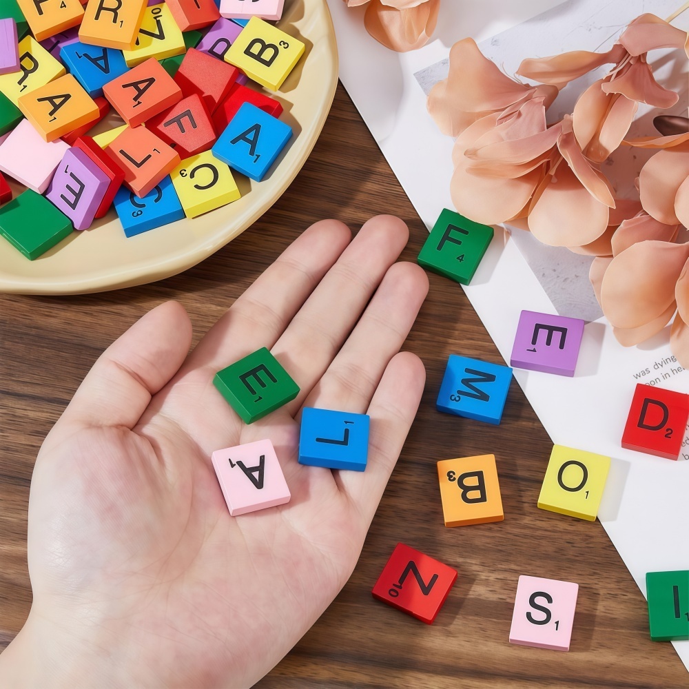 100PCS  Wooden Letter Cubes fo - Craft Embellishments review and price