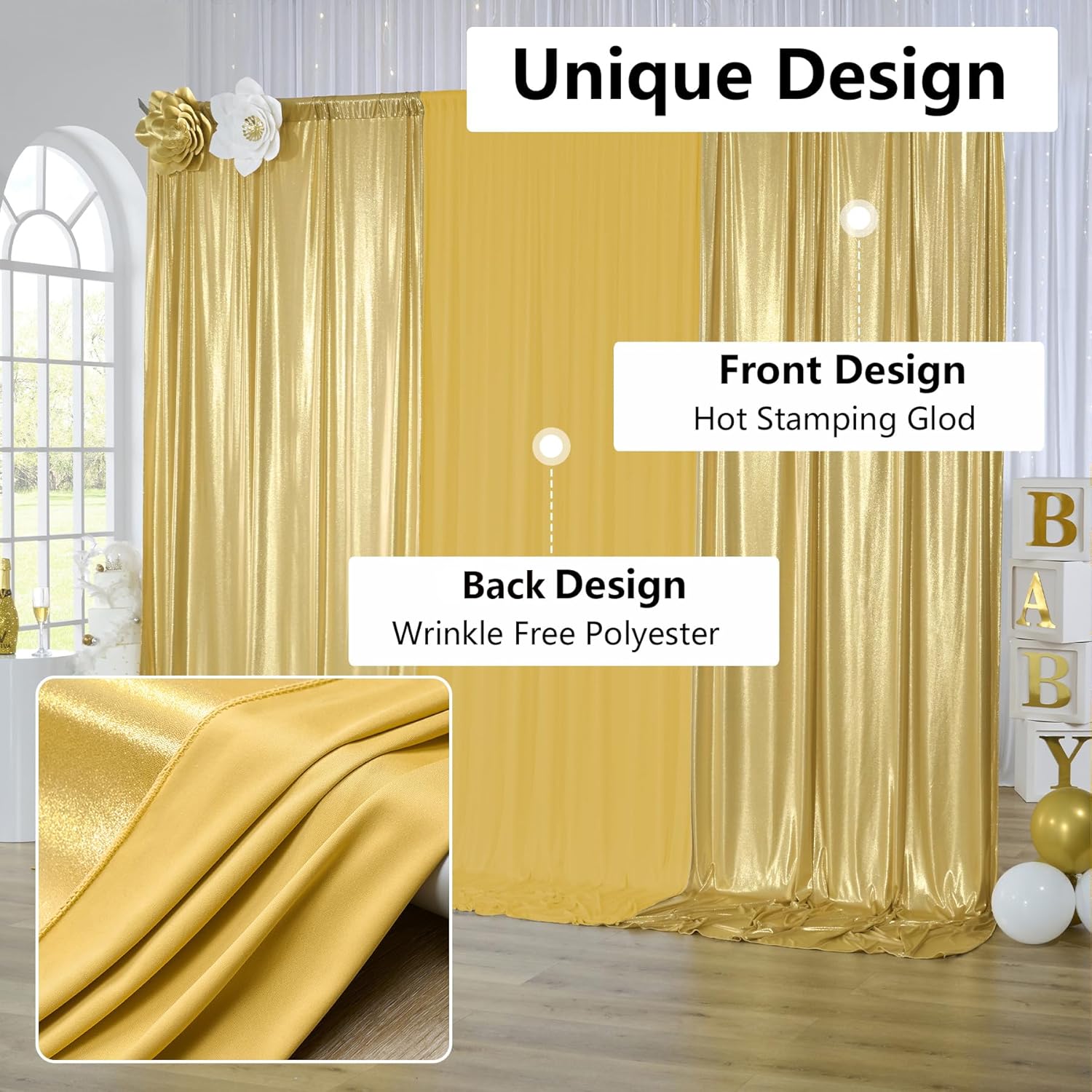 2.3x7FT Wrinkle Free Glitter 1 - Sequin Fabric Panel review and price