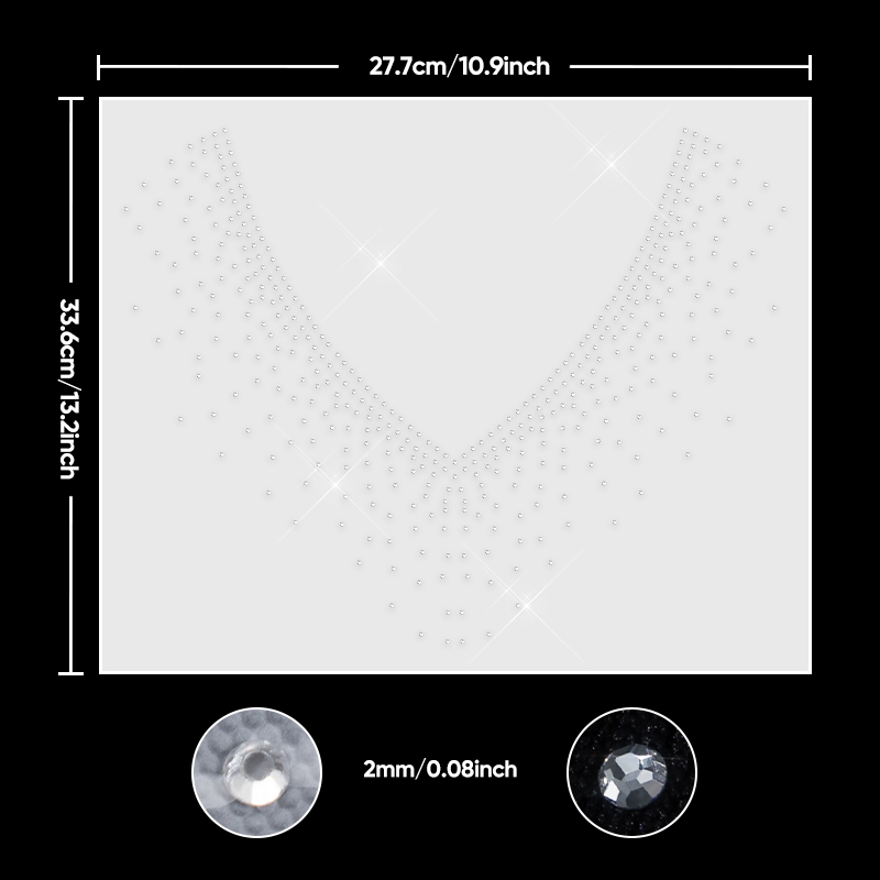 QIAO 1/2/4/6Pcs V-Neck Glitter - Hotfix Rhinestone Sheet review and price