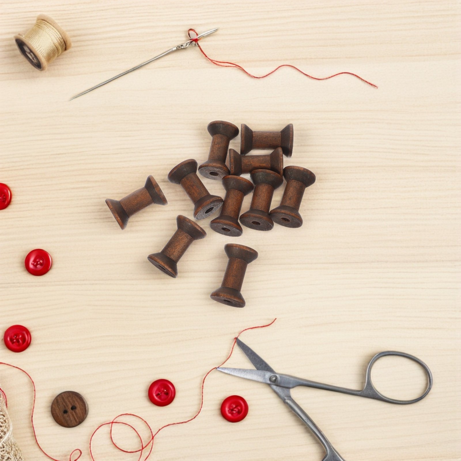 10Pcs Natural Wood Spools Vint - Organza Ribbon Spool review and price