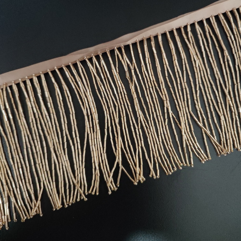 10cm Wide All Bugle Beads Bead - Beaded Trim Fringe review and price